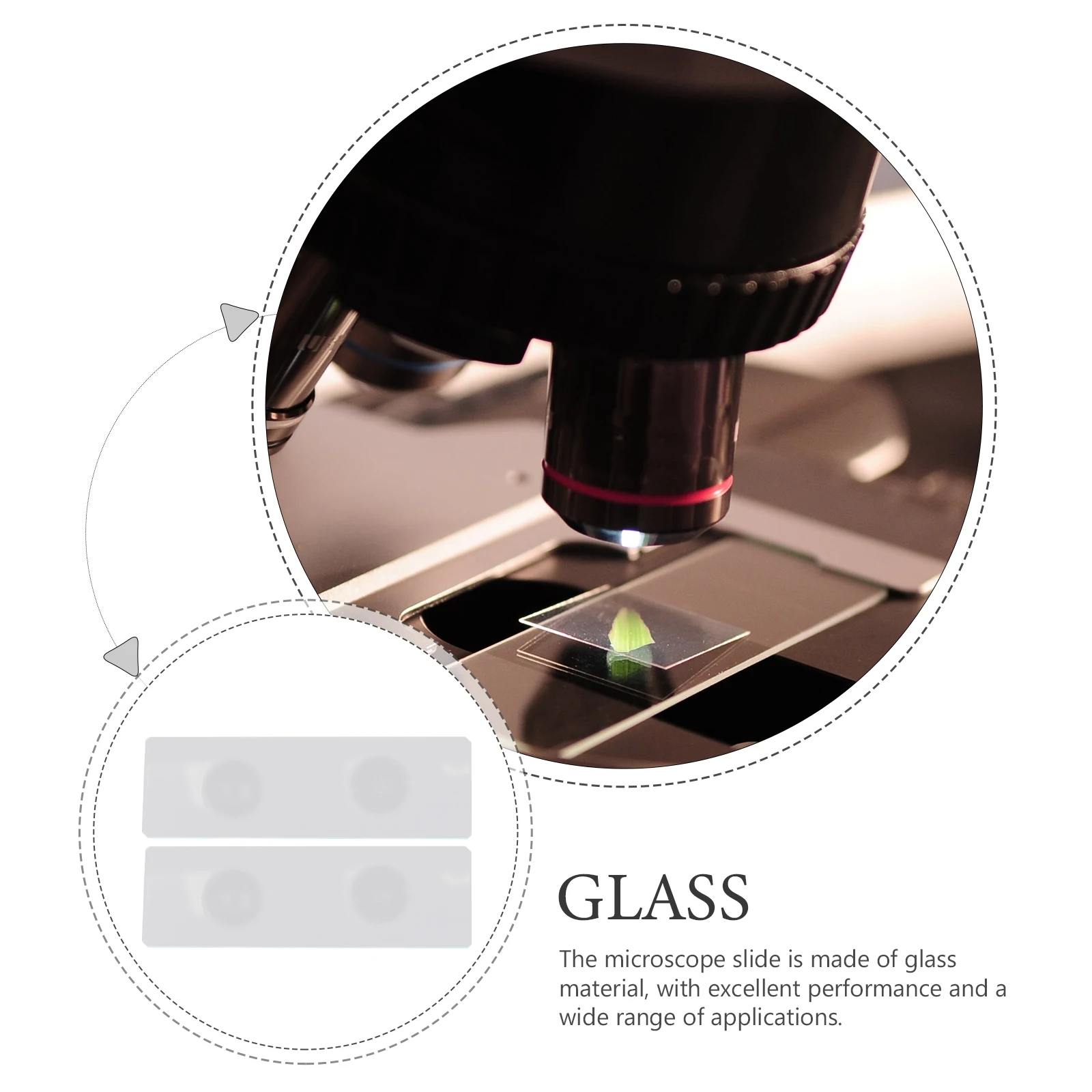

Double Concave Microscope Slides Glass for Laboratory Specimens Frosted Quartz Coverslips Sturdy Easy to for microscope