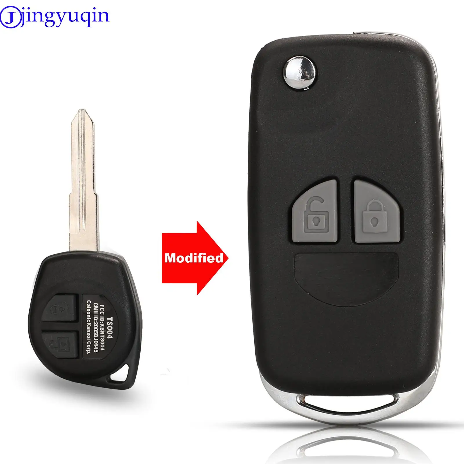 jingyuqin Modified Car Key For Suzuki Swift Grage Vitara Alto 2 Buttons Flip Folding Car Key Case Shell Upgrade Remote Key