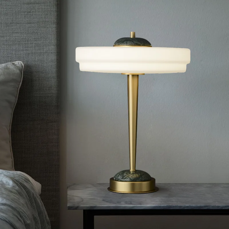 Light luxury marble decoration table lamp simple and light luxury living room bedroom desk bedside counter lamp