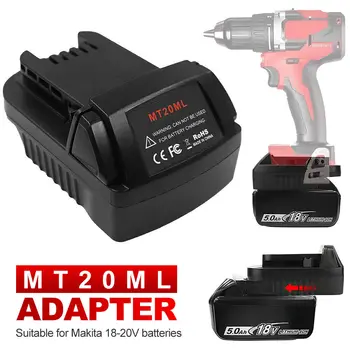 Adaptador MT20ML para batería de iones de litio Makita de 18V BL1830 BL1860 BL1815 convertir a batería de litio Milwaukee de 18V