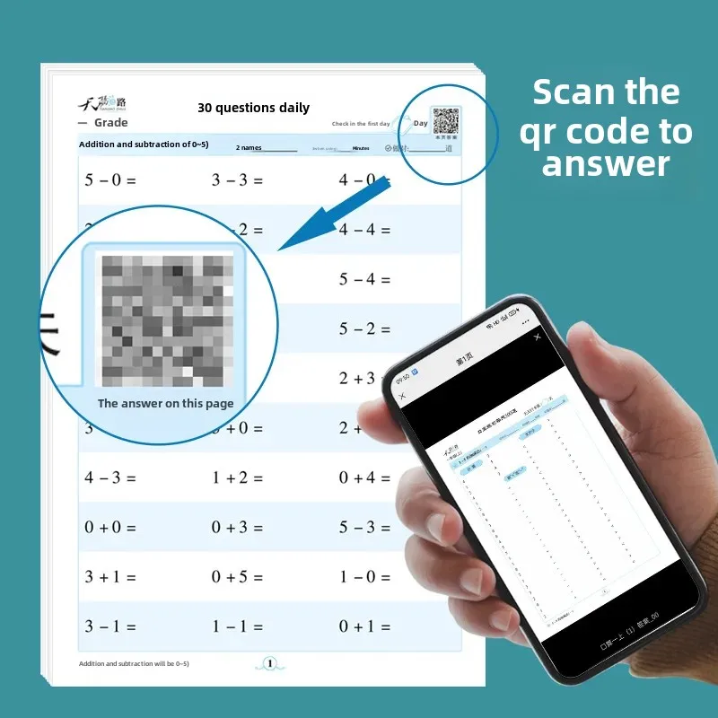 Daily Math Practice Paper For Primary School Children Grades 1 2 3 Addition Subtraction Problems Arithmetic Booklet