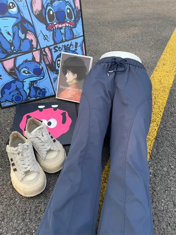 American Sle Slant Cut Tee Proof Qui Dry Men's Summer Thin Ice Silk Casual Long Pants Straight Leg Micro Flared Breathable