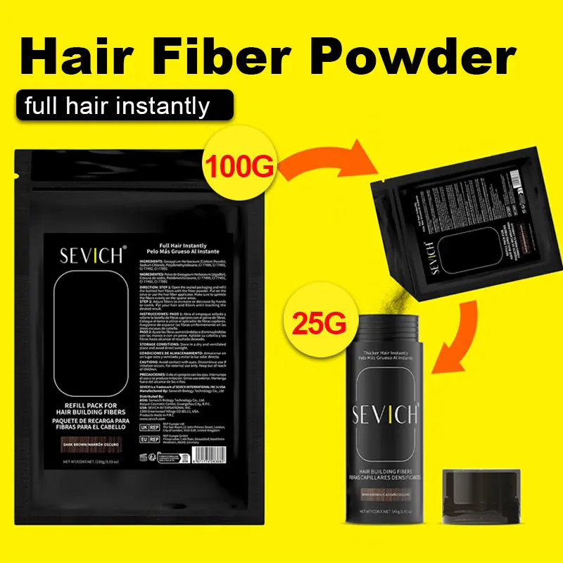 Instantly Hair Building Fibers 30 Second Fast Covering Hair Root Concealer Hair Fibers Refill Bag Hair Salon Styling Product