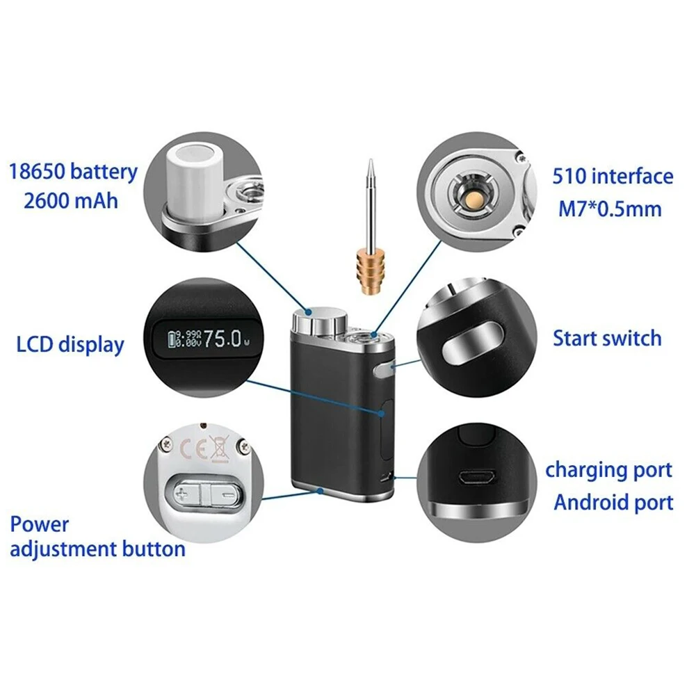 Powerful & High Performance Wireless Soldering Iron With Multiple Tips & Pressure Adjustment Buttons for Versatile Use