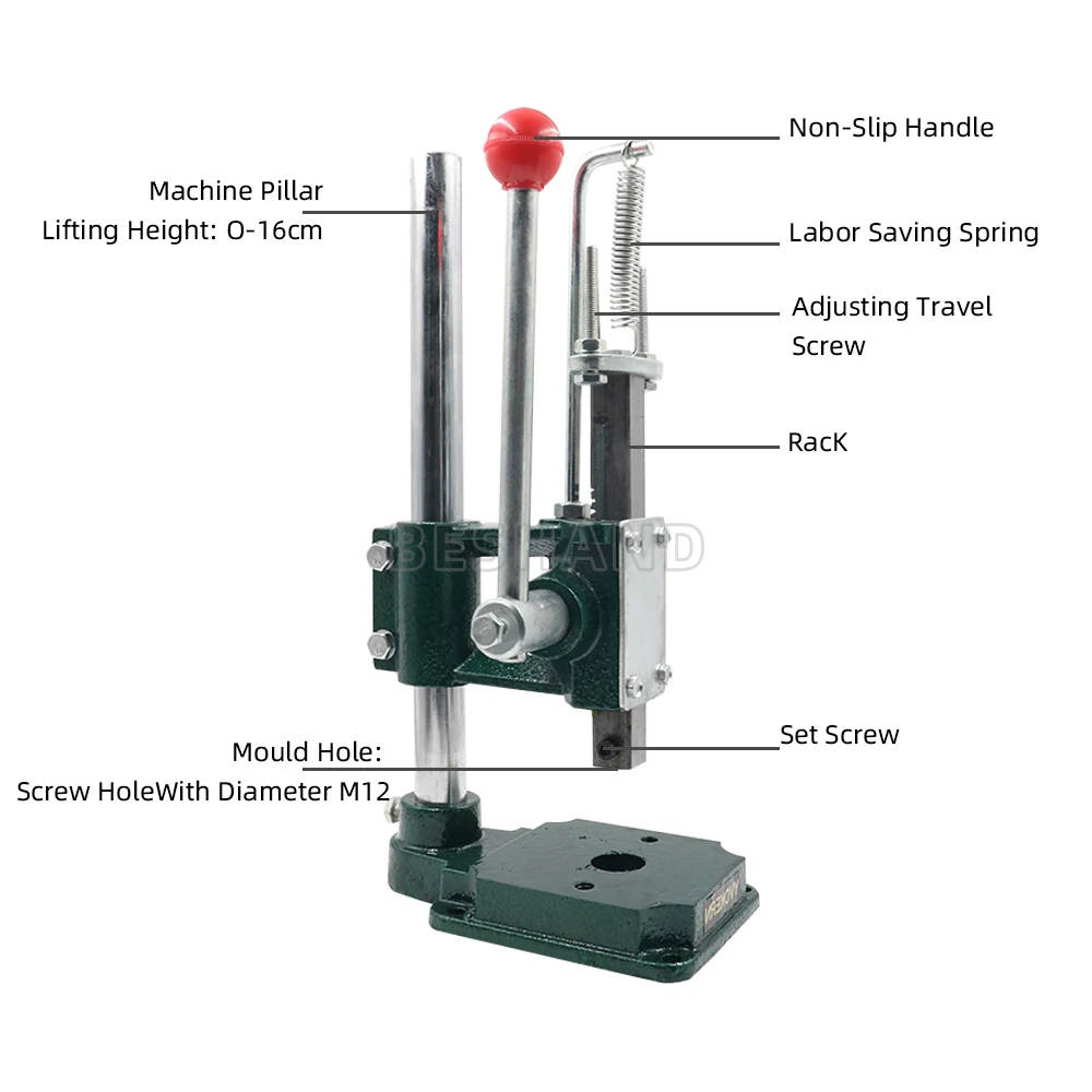 BESHAND Silent Leather Hole Punch Machine manuale Stamping Hand Press Puncher Tool per Leather Craft Working Punching Hole