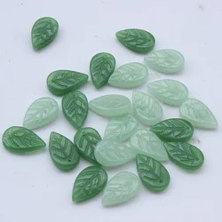 30Pcs/lot Leaves Shape Glass Lampwork Beads Charm For Jewelry Making DIY Necklace Bracelet Earring Pendants Handmade Accessories
