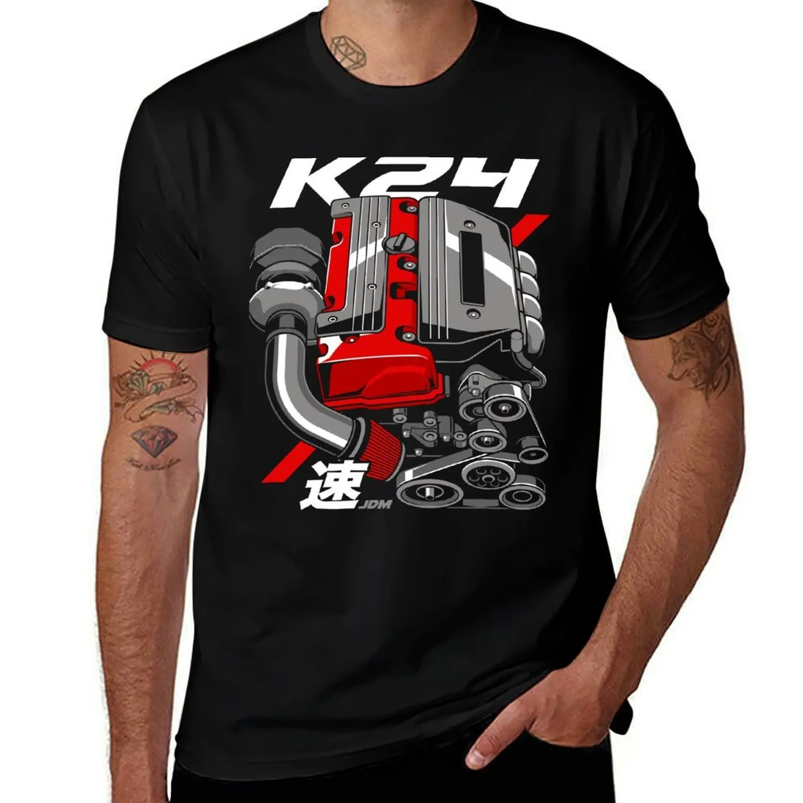 

K-Series K24 Engine Illustration T-Shirt Work Wear Short Sleeve T-Shirt