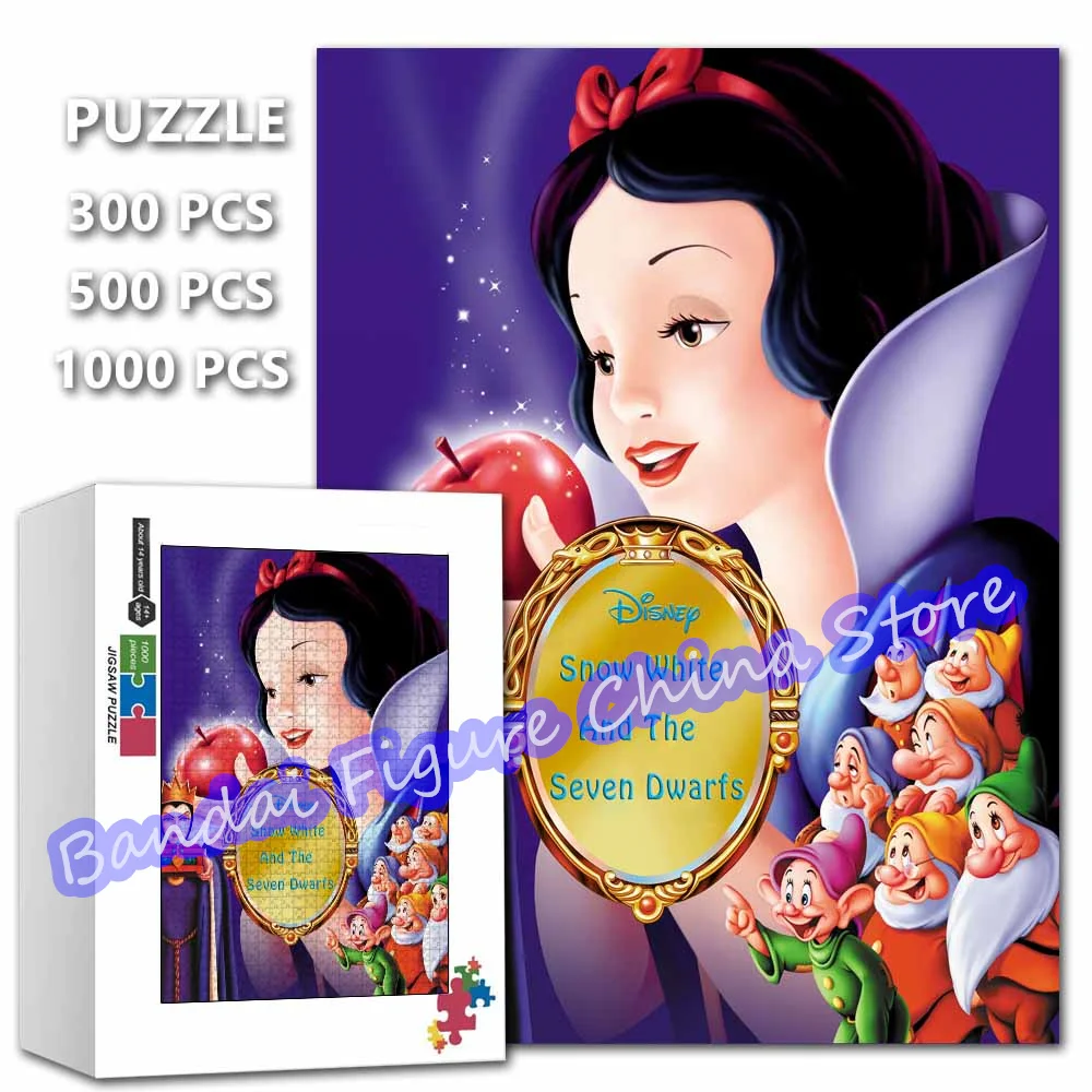 Snow White and The Seven Dwarfs Cartoon Puzzle 300/500/1000 Pieces Disney Anime Princess Jigsaw Puzzles for Kids Toys Gifts