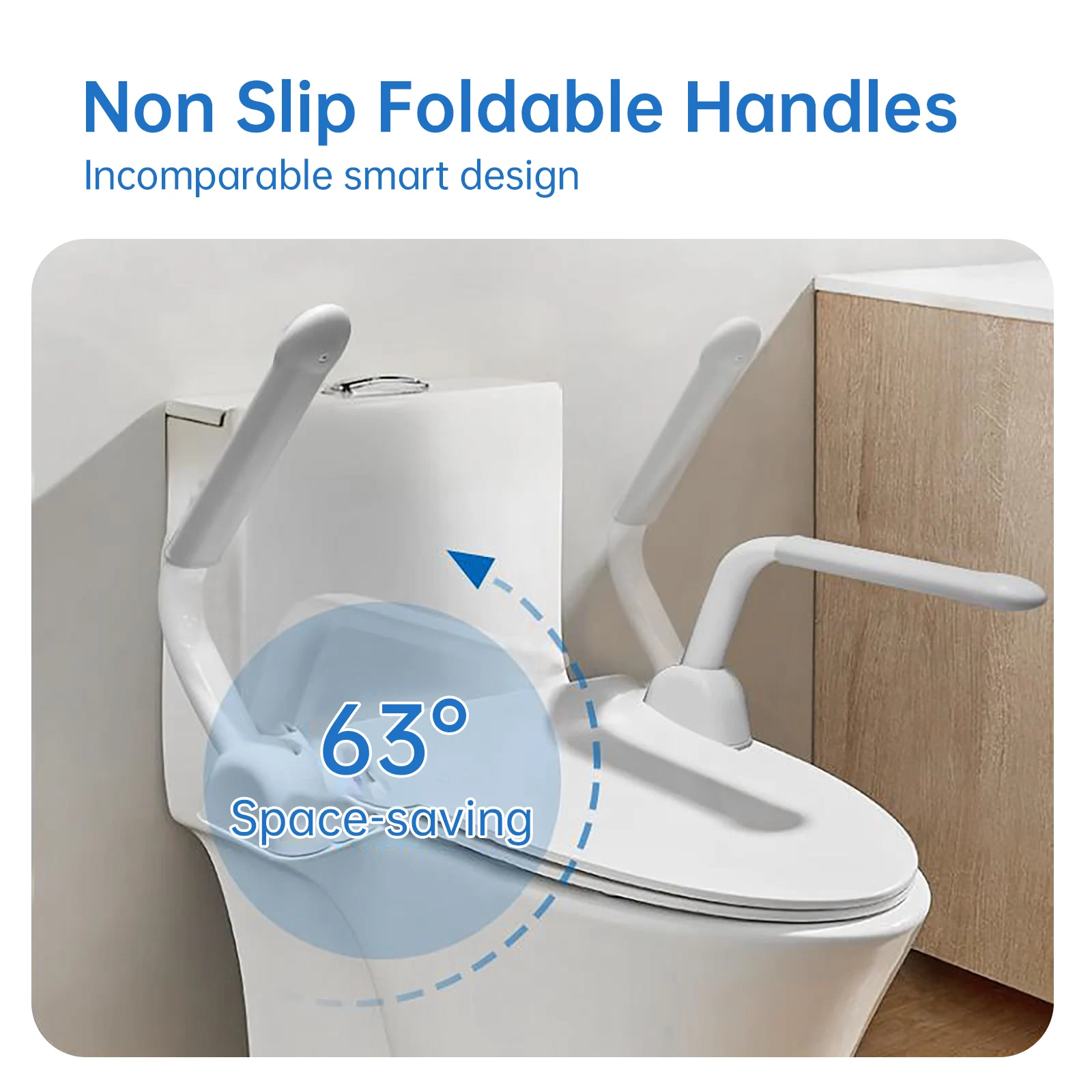 

Heavy Duty Adjustable Foldable Toilet Shower Safety Rails with Non-Slip Grip Mobility Aid for Elderly Seniors and Disabled Adult