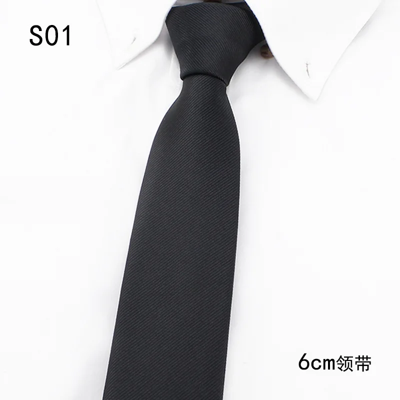 

Classic Black Men Polyester Striped Ties Slim Narrow Paisley Neckties Plaid Corbata Neckwear for Party 6CM Shirt Accessories