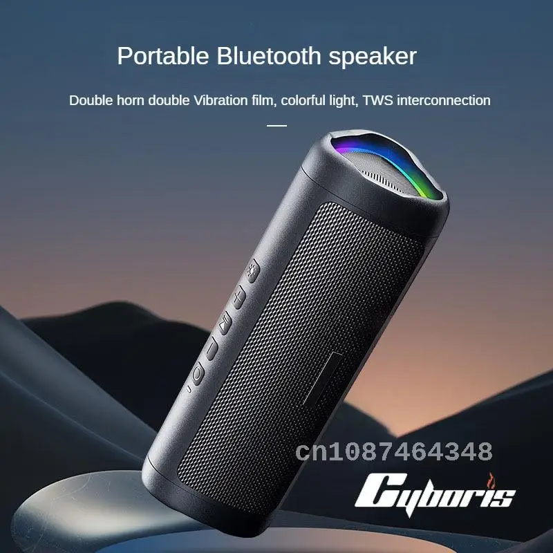 

Cyboris C27 Bluetooth Speaker With Dazzling LED Lights Portable 3D Surround Sound TWS Waterproof Bluetooth 5.3 HD Call Speaker