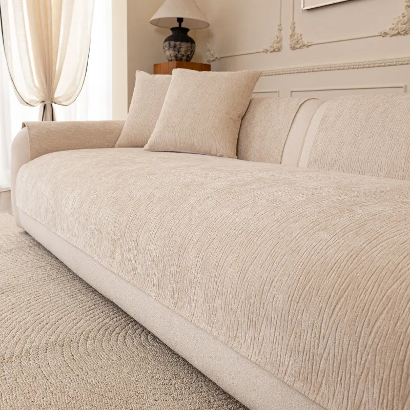 

1Pcs Solid Color Simple Sofa Cover Four Seasons Universal Anti Slip Couch Cushion Durable Furniture Protector Home Decor