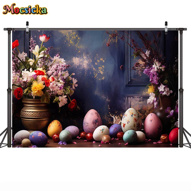 Mocsicka фоны для фотосъемки фиолетовая винтажная стена Цветочные яйца дети Портретные фоны для фотографирования новорожденных