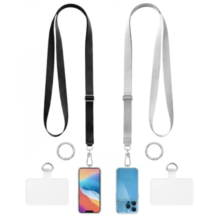

Phone Lanyard Strap with 2TPU Tabs. Extended Adjustable Neck Strap Converts to Crossbody, Universal for phone Cases