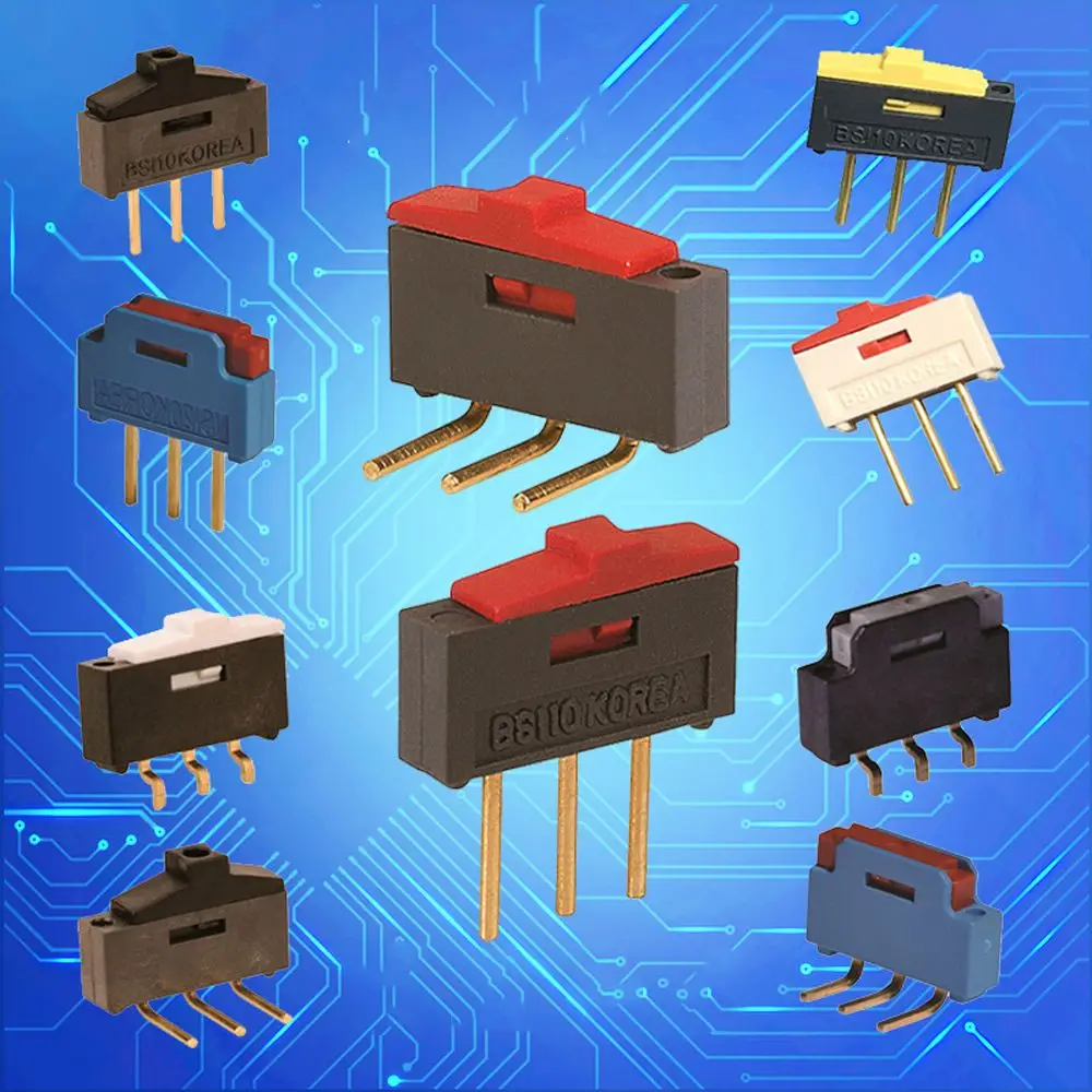 5PCS Mini 2 Position 3 Pin Red 1P2T Toggle Switch BSI-10/BSI-10H Slide Switch