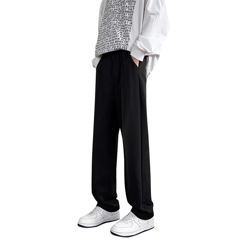 

Новые мужские повседневные брюки прямого кроя в корейском стиле, модные, универсальные, длинные брюки до щиколотки