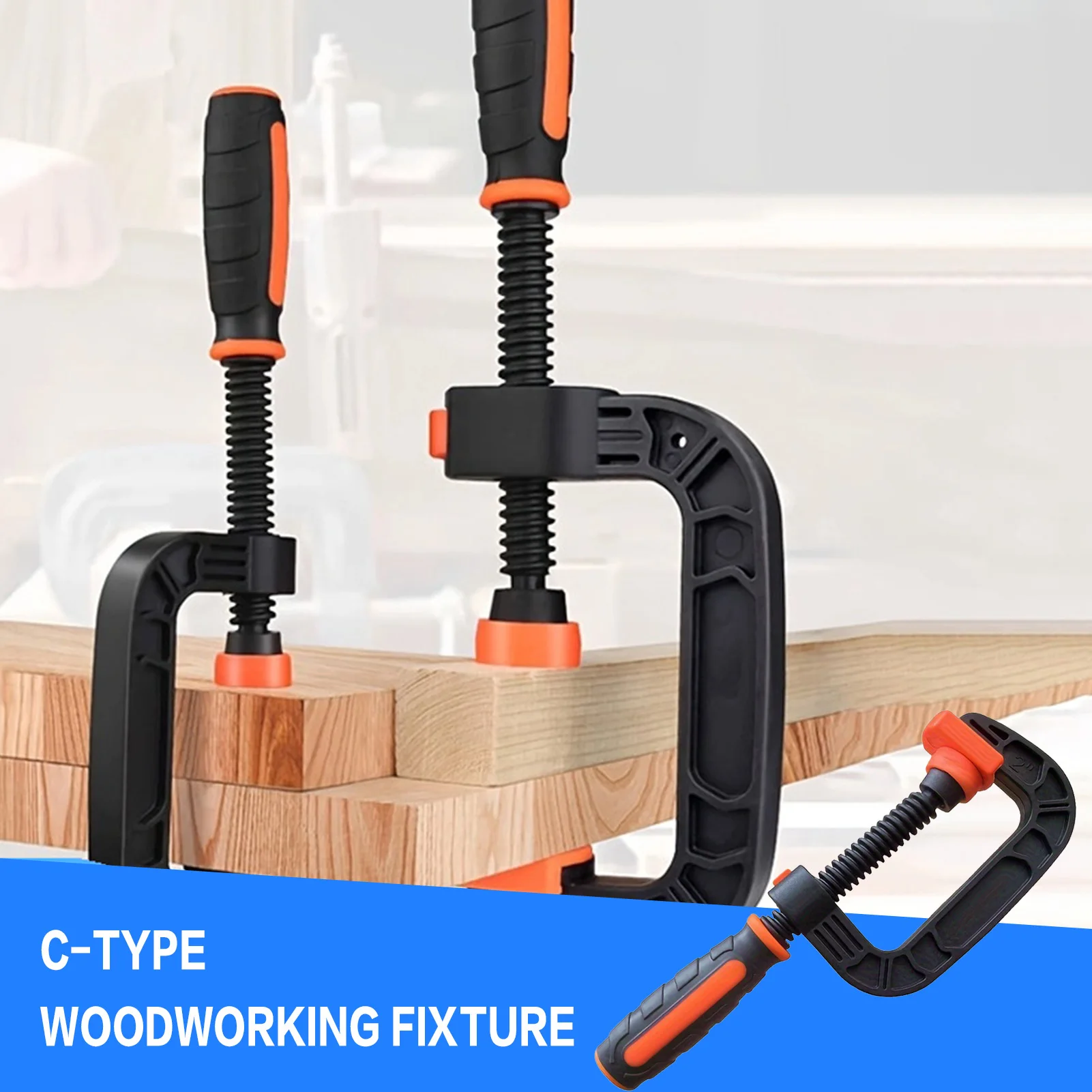 Grampo C Industrial com Almofadas de Nylon, Grampo Rápido de Alta Resistência para Marcenaria, Soldagem e Montagem DIY