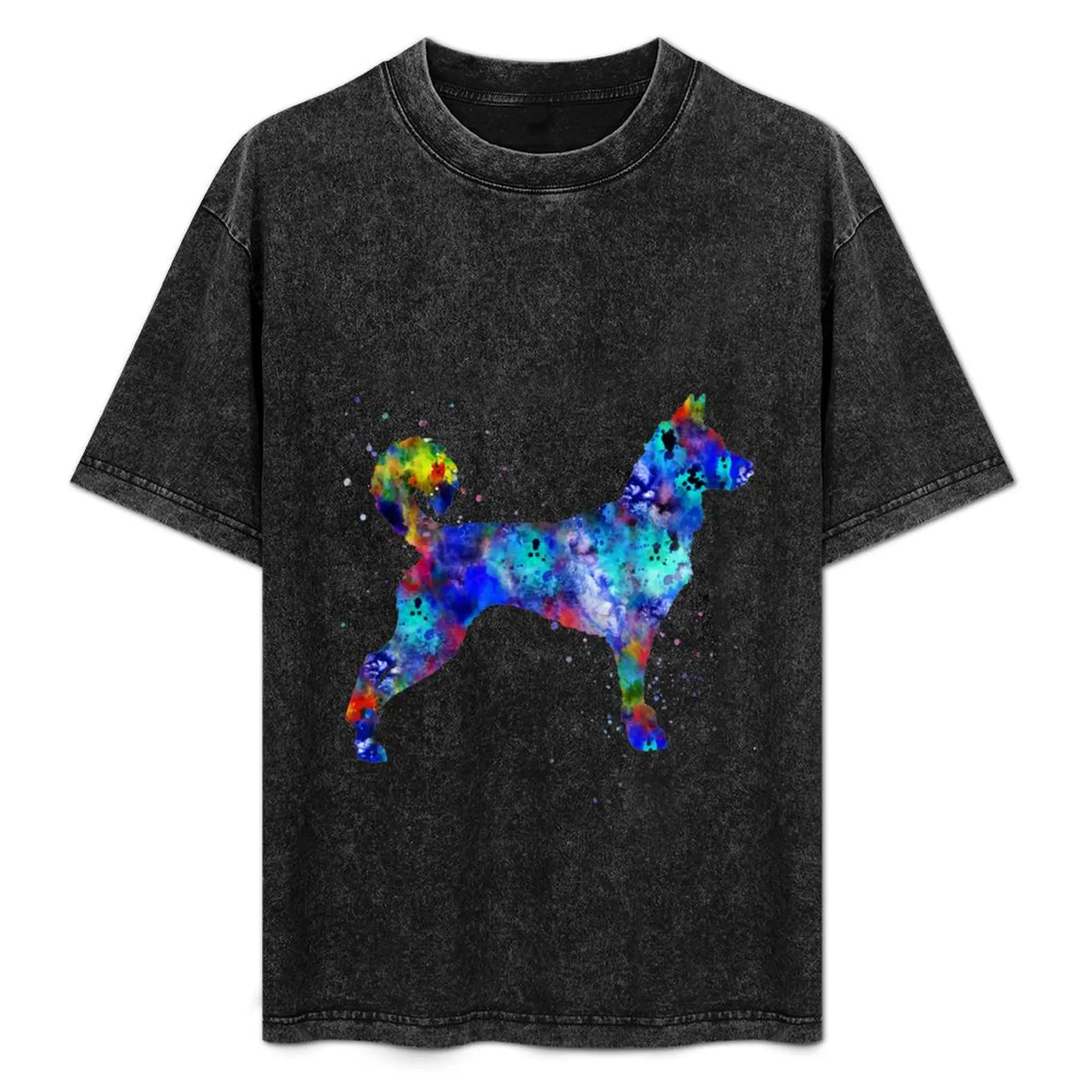 Canaan, Canaan dog, watercolor Canaan T-Shirt plus sizes cute clothes Short sleeve tee Men's cotton t-shirt