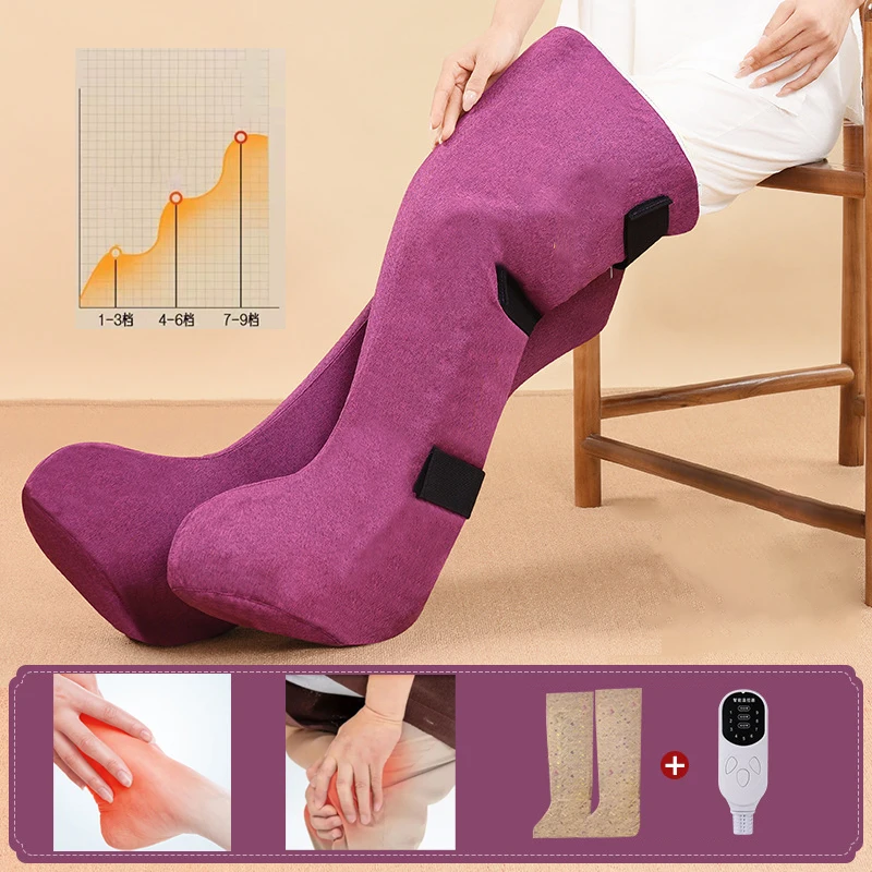 

Electric Heating Moxibustion Boots Foot Leg Massager Timing Massager Remote Control Hot Compress Acupressure Moxa Mugwort Pads