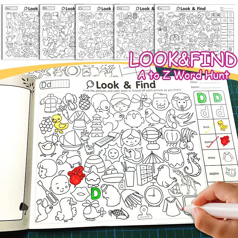 Children's Search for Items Game, Enhance Visual Perception, Fun Coloring Book, Focus and Attention, Early Education Materials