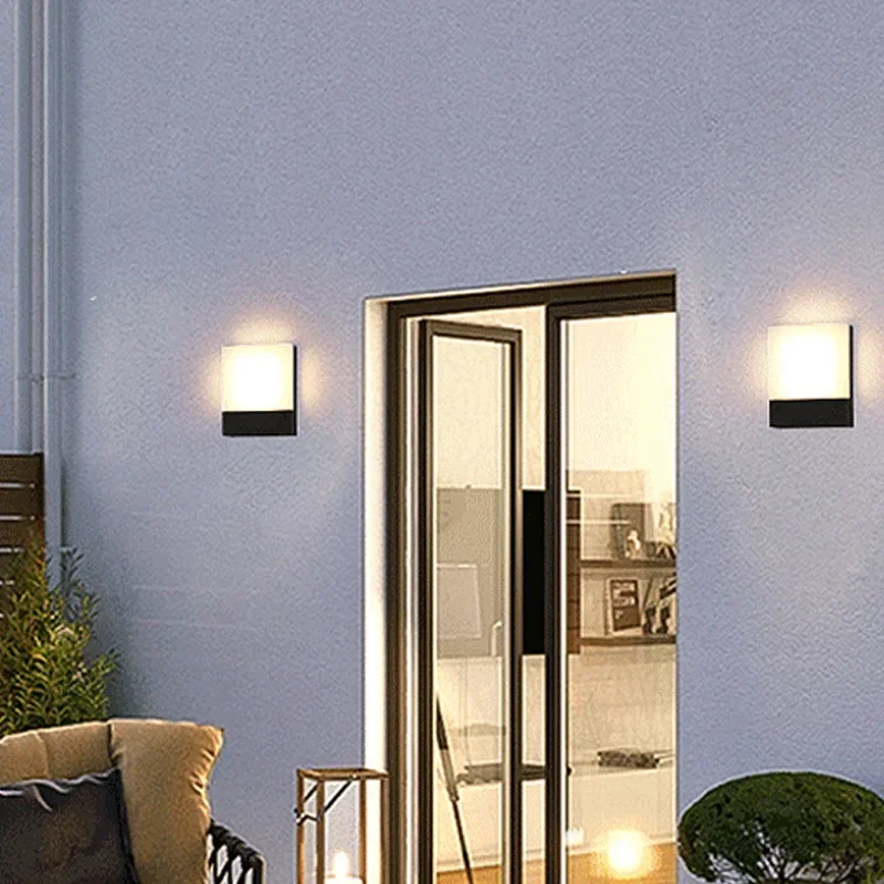 Imagem -06 - Lâmpada Conduzida da Parede com Sensor de Movimento Estilo Nórdico Moderno Ip65 Impermeável para a Decoração do Jardim Varanda Quadrada