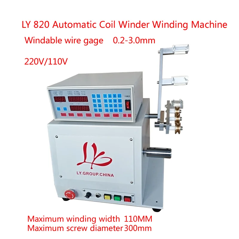 

LY 820 High Quality New Computer C Automatic Coil Winder Winding Machine for 0.2-3.0mm Wire 220V/110V 750W