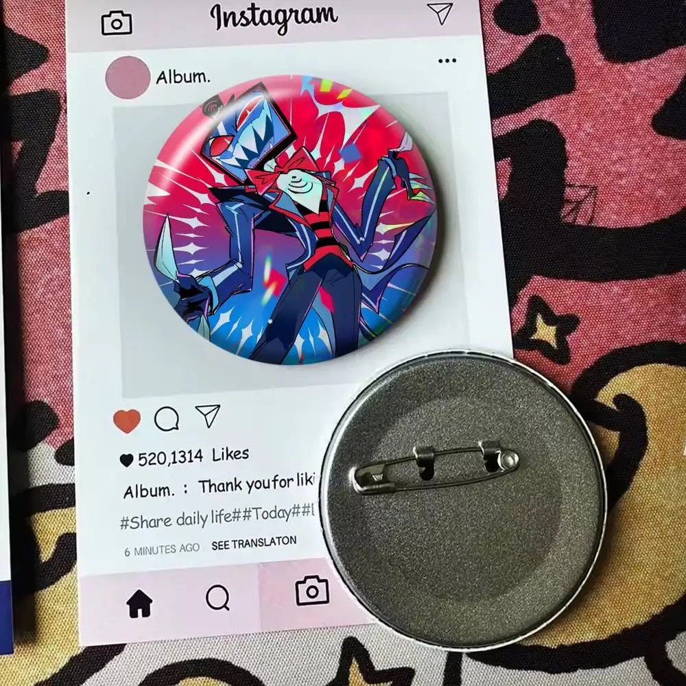 Hazbin VOX H-Hotel Trust Us Badge 25 32 44 58 75 mm Round Fans Collect Friends Gifts Brooch Souvenir