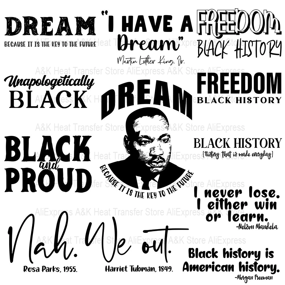 Proud Black History Heat Transfers Patches For Clothing DIY Freedom Ironing Applique Thermal Sticker For Tshirt Printing Design