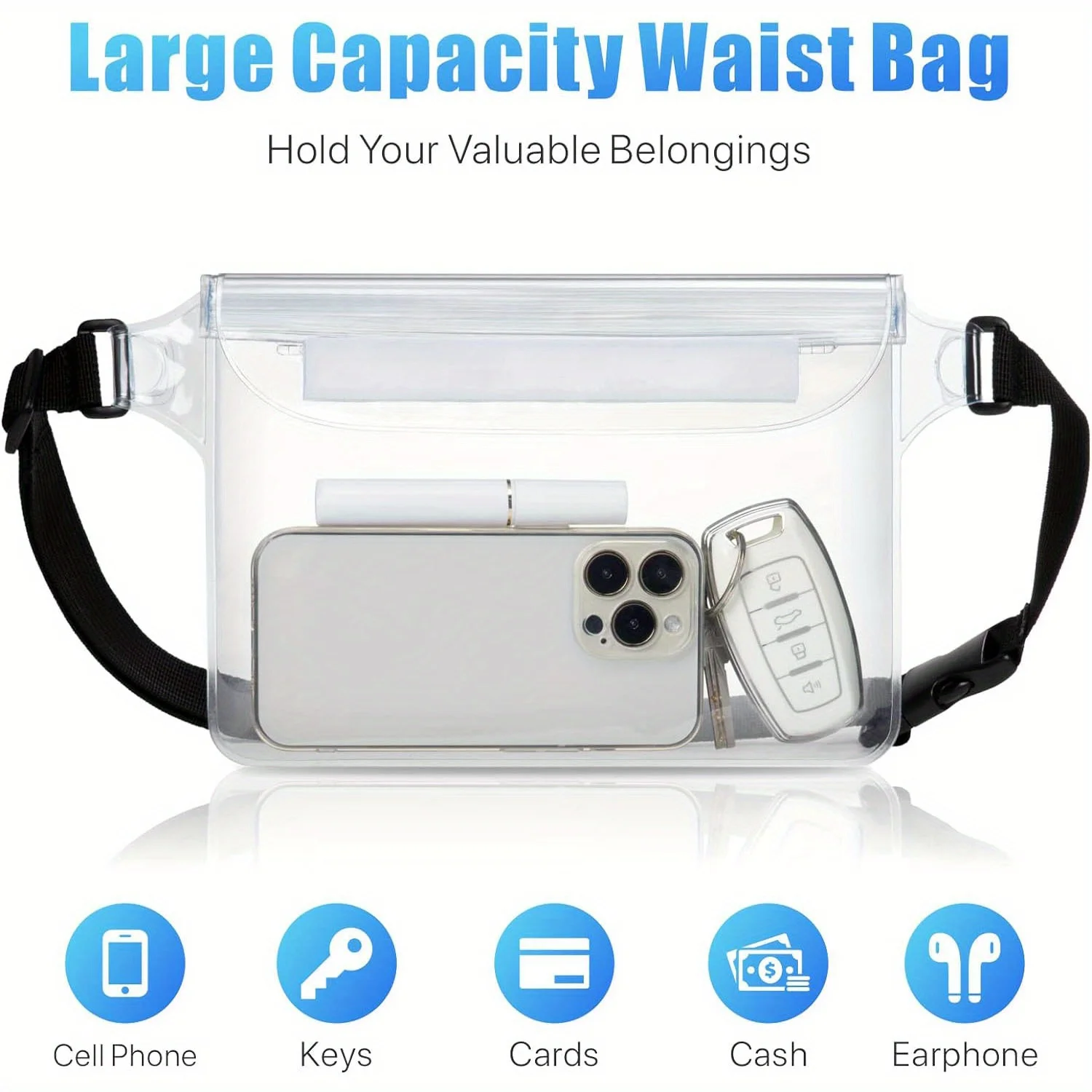 Waterproof Pack - Waterproof Phone Pouch with Waist Strap- Cruise Essentials Must Haves Waterproof Pouch Dry Bag Keep Phone Safe