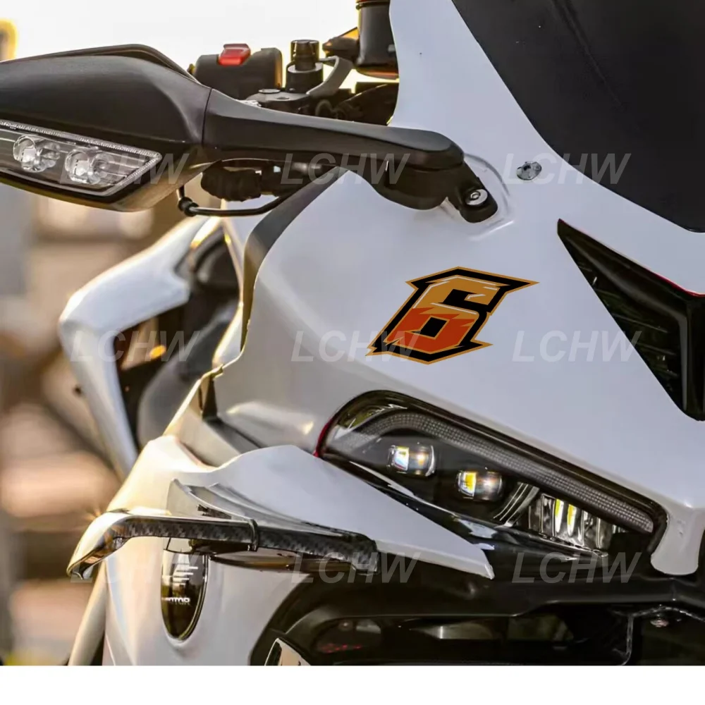 Gradient Flame Racing Number Sticker 0-9 Vinyl Decal Waterproof PVC Motorcycle Helmet Car Racing Modification Decor