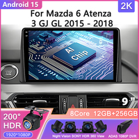 Car GPS Android 15 For Mazda 6 Atenza 3 GJ GL 2015 - 2018 Auto Radio Multimedia Player Navigation Touch Screen Head Unit DVD BT