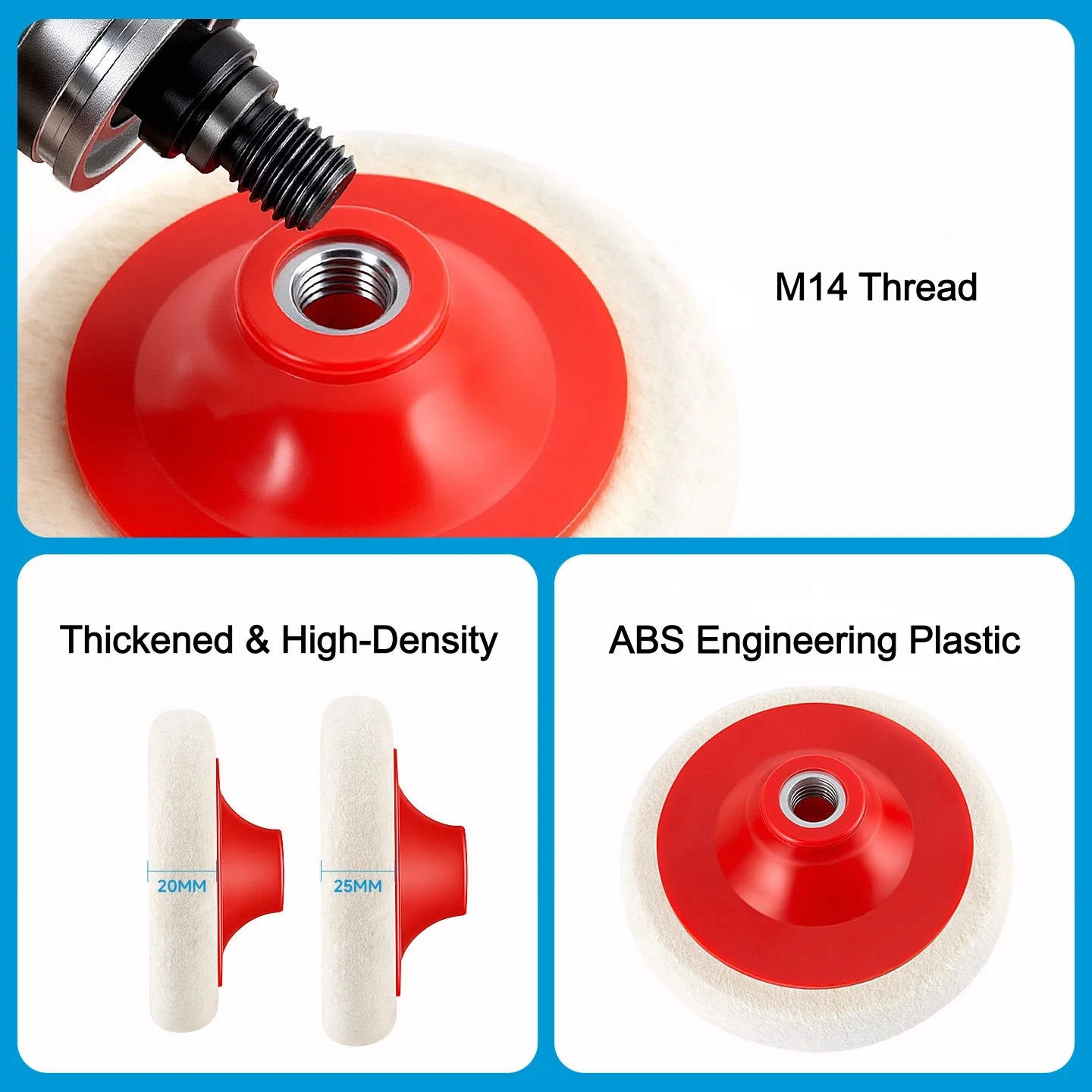 

For Car Metal Marble Glass Wood Floor Polishing 115/125mm Wool Polishing Wheel Buffing Pads M14 Thread Felt Polishing Disc