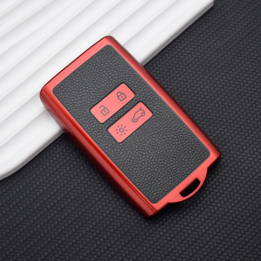 غطاء مفتاح السيارة لرينو كابتور كوليوس كادجار أركانا ميجان داسيا داستر سانديرو ستيبواي الذكية التحكم عن بعد حافظة جلدية من البولي يوريثان #3