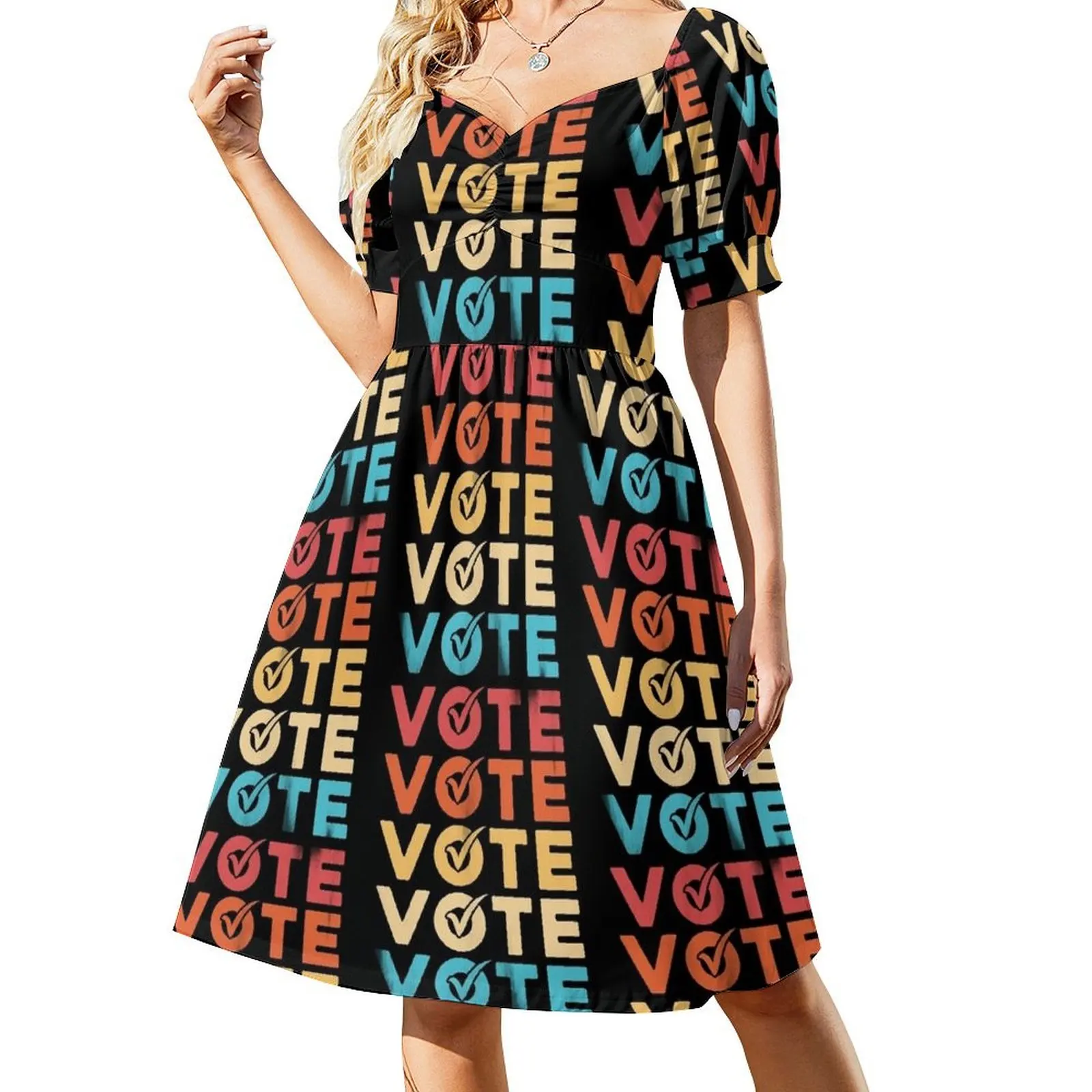 

Vote 2024 Vote USA Election Vintage T-shirt Short Sleeved Dress dress Long dress