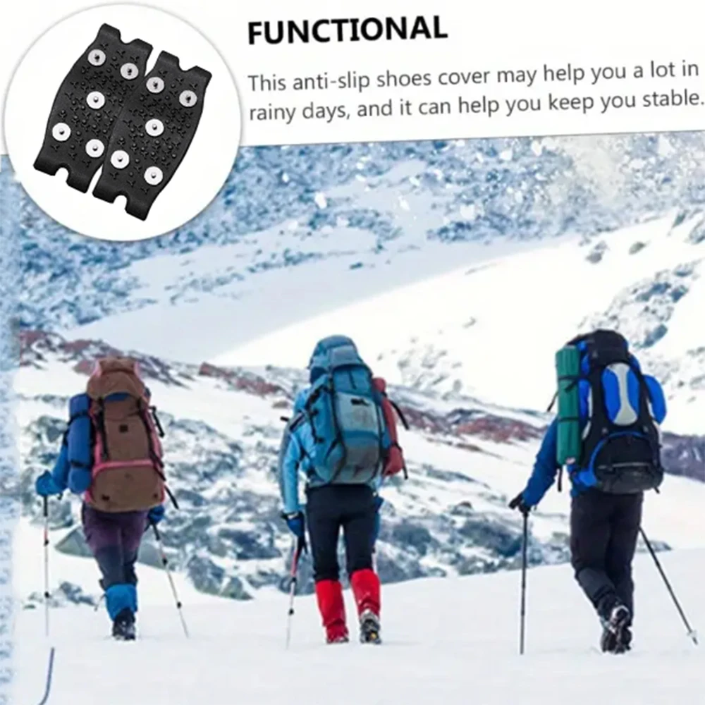 1/2 مجموعات - غطاء حذاء عالمي مضاد للانزلاق مع مخالب ثلج مضادة للانزلاق، مناسب للأحذية والأحذية، يمكن استخدامه على الجليد والثلج وما إلى ذلك