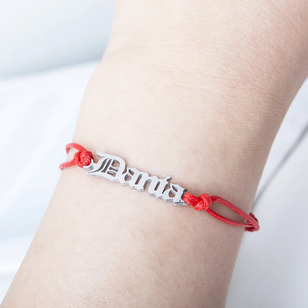 

Tangula Personalized Custom Name Bracelet Jewelry Stainless Steel Nameplate Adjustable Rope Bracelets Best Gifts To Family