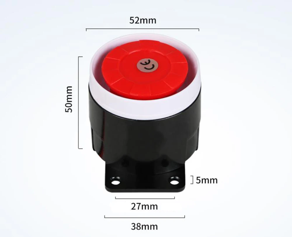 Red&Black Mini Wired 72mm Cable 120dB Loudly Siren Horn for Home Security Sound Alarm System DC12V-5V 1-10 pcs