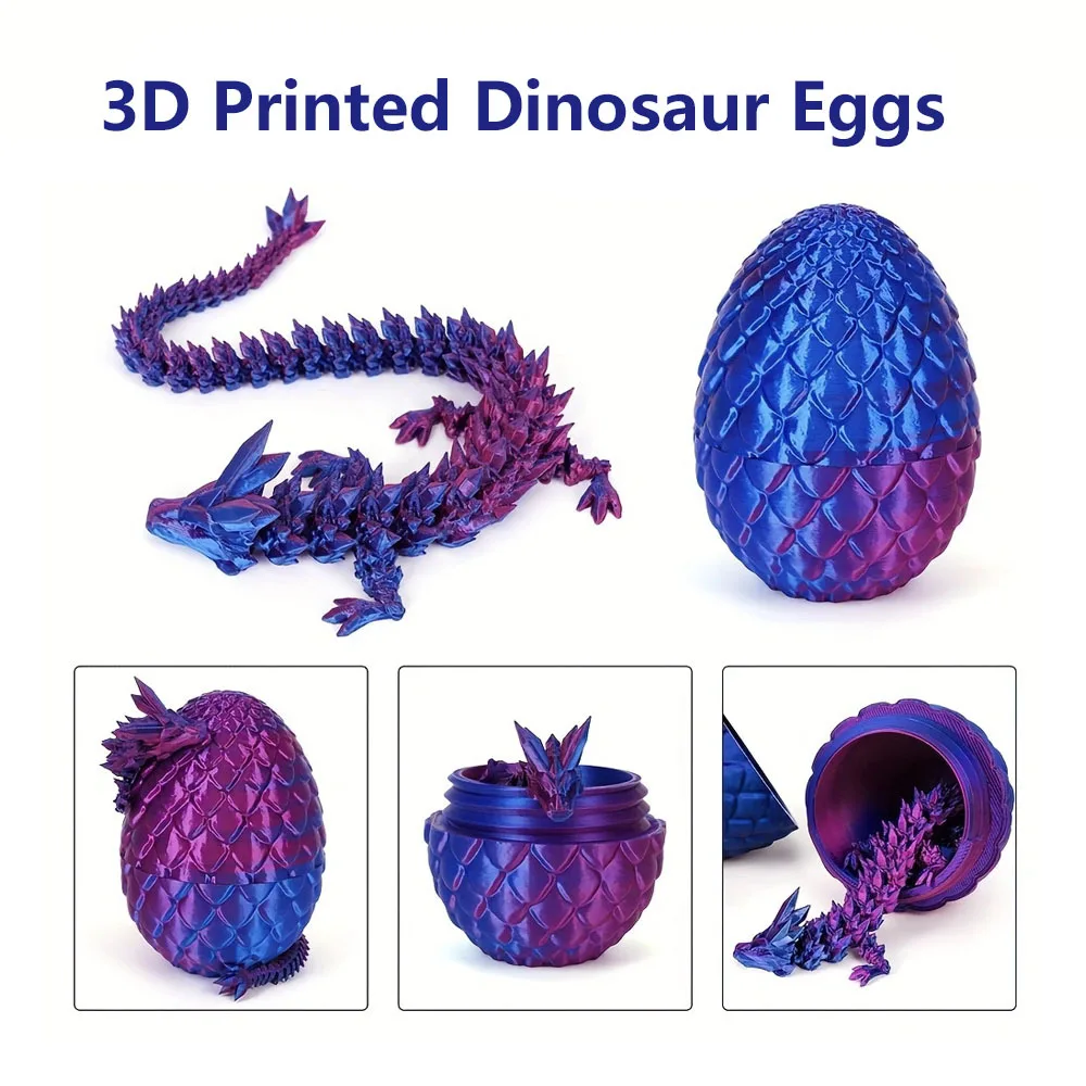 3D Printed Dragon Eggs Room Decor Collect Statues Home Decoration Fully Articulated Crystal Dragon Figurine Offices Accessories