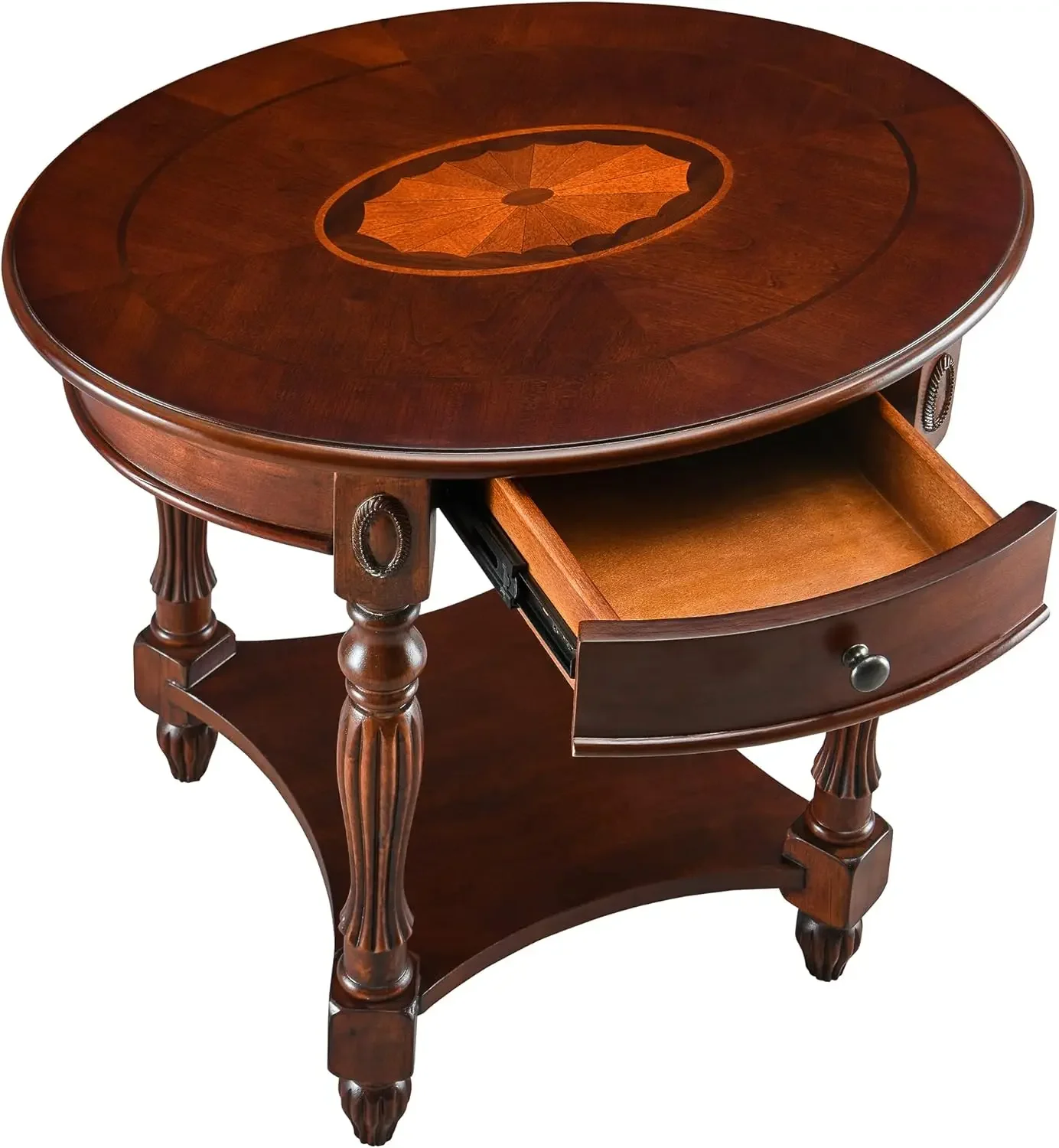 Mesa auxiliar de madera maciza con cajón, mesa auxiliar ovalada para sofá, estante de almacenamiento, mesa esquinera para salón, mesita de noche