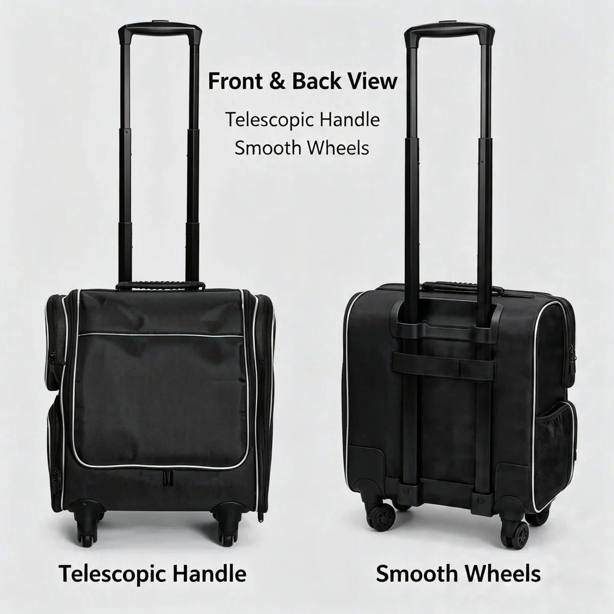 Multi-layer Draw Bar Box Makeup Artist Manicure Hairdresser Barber Suitcase Canvas Beauty Case Storage High-capacityTrolley Case