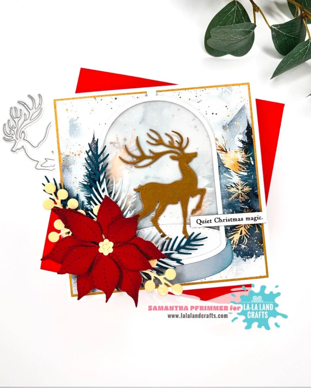 عيد الميلاد يموت زجاج قبة الغزلان الأسرة طويل القامة أشجار عيد الميلاد ندفة الثلج البريد التسمية ختم معدني Stencil ألبوم صور ورقة النقش #5