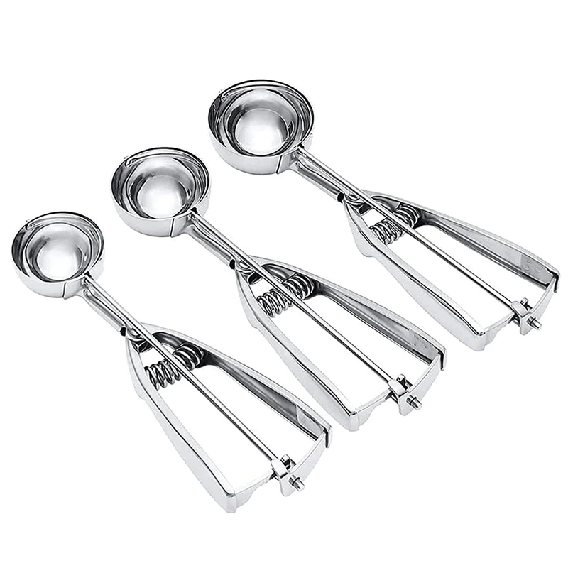 

Ice Cream Scoop Biscuit Scoop Set, Stainless Steel Ice Cream Scoop With Trigger Release, Biscuit Scoop, For Baking