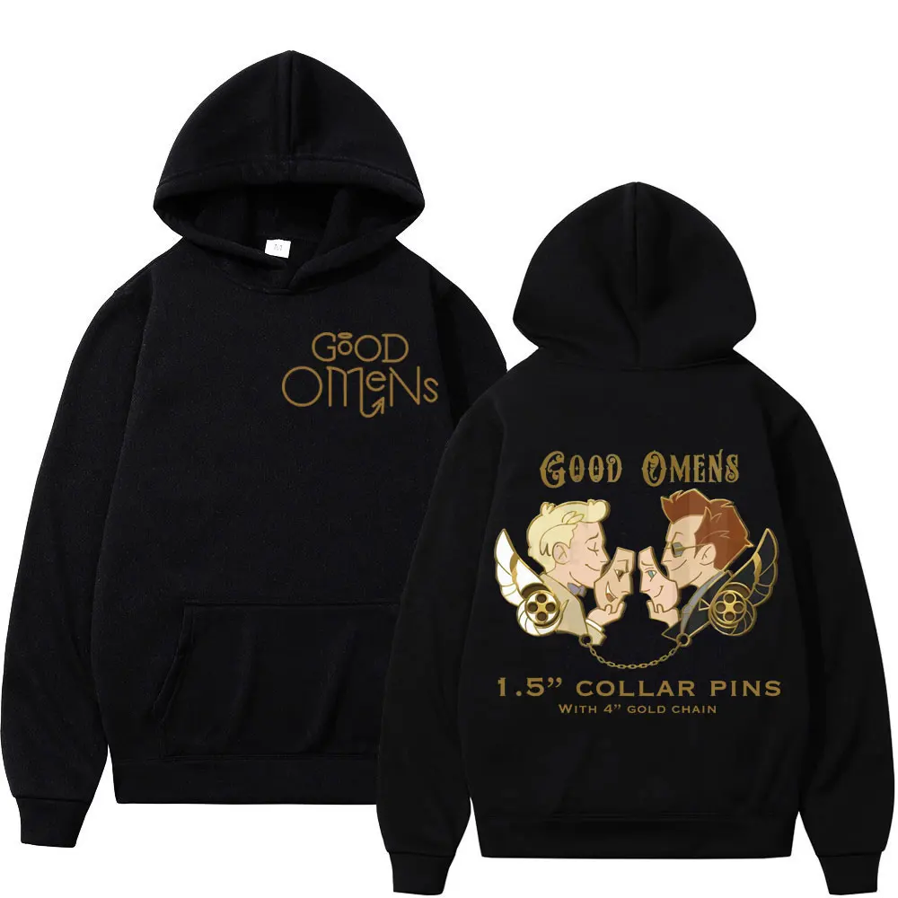 TV Play Good Omens Graphic Hoodie Unisex High Quality Fashion Hooded Sweatshirt Autumn Winter Casual Hip Hop Oversized Pullovers