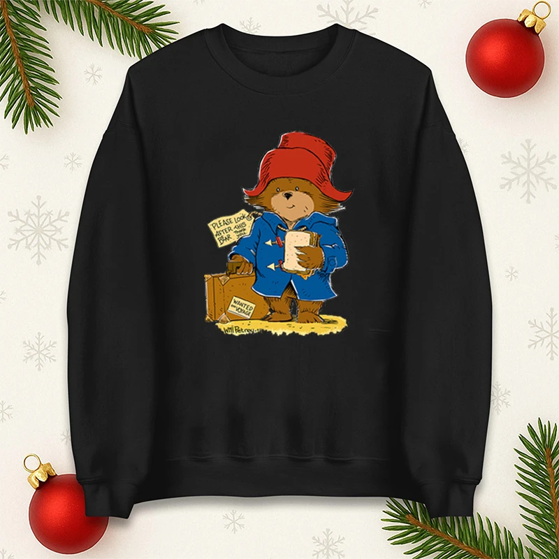 Paddington Bear Sweater Funny Women Clothes Femininos Man Clothes Crewneck Sweatshirt Men Sweatshirt Men Pullover Shirt