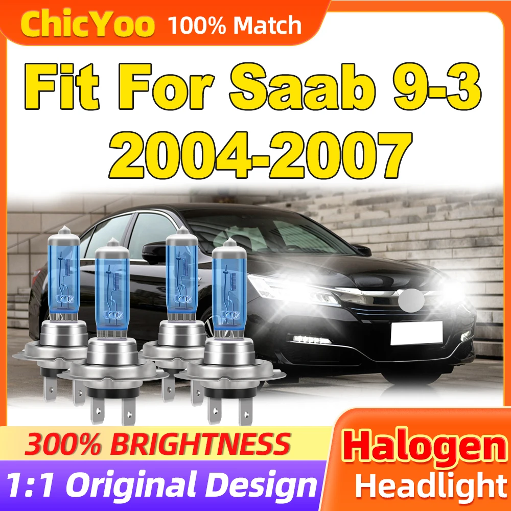 

Fit For Saab 9-3 2004 2005 2006 2007 24000LM Super Bright White Car Lights 200W Halogen Headlight Bulbs 6000K 12V Auto Lamps