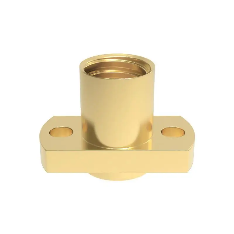 *T8 Lead Screw Nut, T- Type Double Cutting Edge Brass Flange Lead Screw Nut For 3D Printer Accessories, Pitch 2mm Lead 2mm/8mm