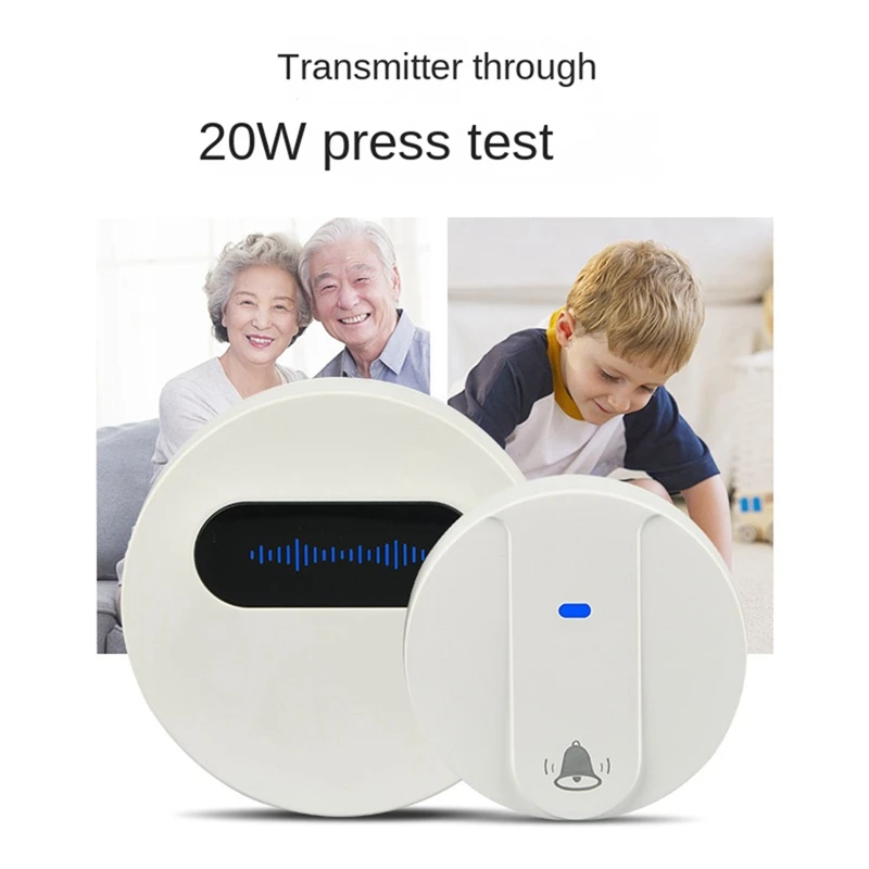 Daily Wireless Doorbell Waterproof Smart Doorbell IP68 Home Door Bell Intelligent 58 Songs 4-Level Volume Control