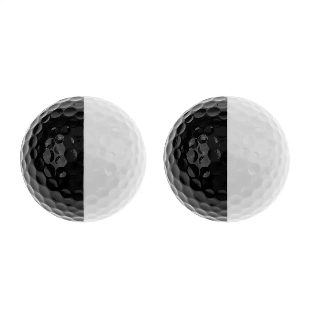 2Pcs Professional Golf Practice Balls Double Color Design for Tracking Effective Putting Training and Technique