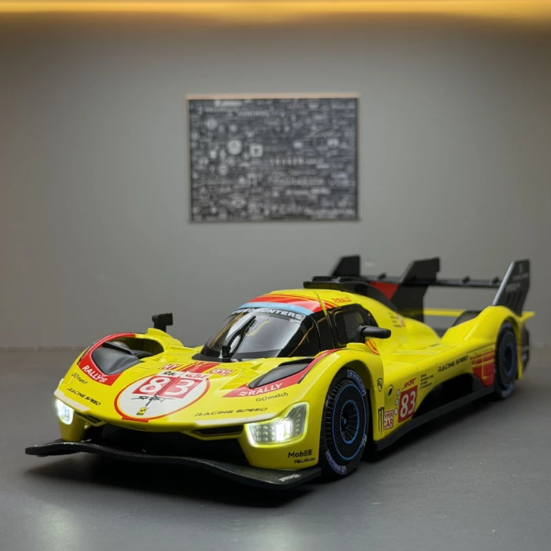 Simulation 1:22 Scale Le Mans 499 Racing Car Model Sound and Light Pull-Back Children's Toy Car Collection Miniature Voiture