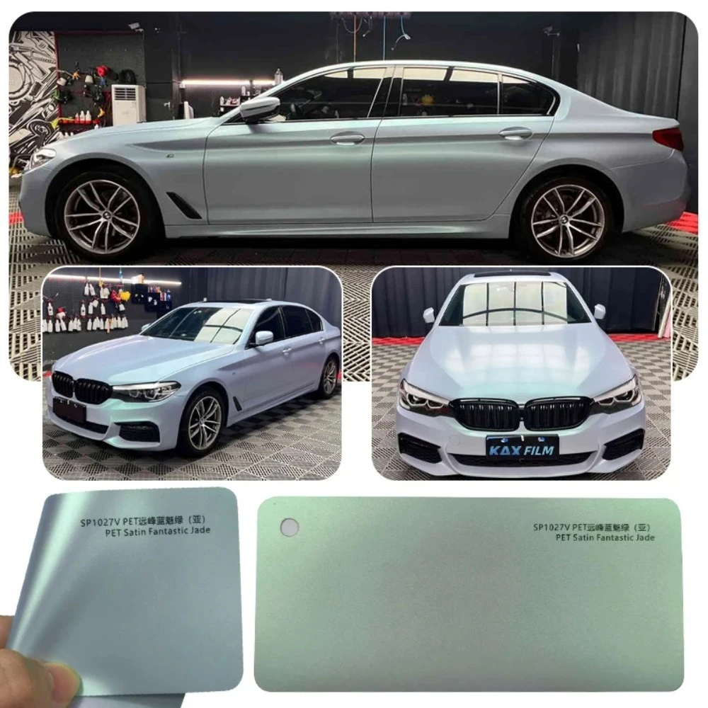 

Blue Charm Green Matte Vinyl Wrap, Color Changing Car Foil Film, Auto Color Shift Sticker